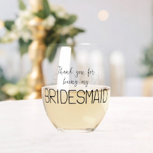 Bridesmaid Vielen Dank Weinglas Ohne Stiel