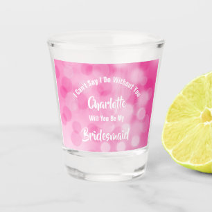 Bridesmaid-Vorschlag Bubbly Funkelnd Pink Niedlich Schnapsglas