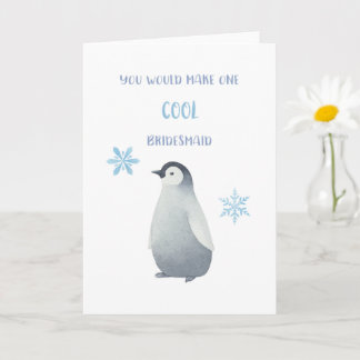 Bridesmaid Vorschlag Card Penguin Karte