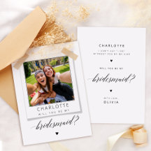 Bridesmaid Vorschlag Card Rustikales Foto