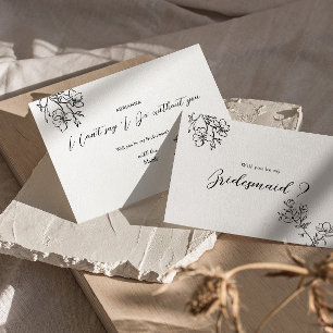 Bridesmaid Vorschlag Delikate Blume Elegant Einladung