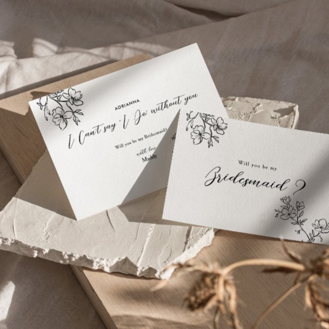 Bridesmaid Vorschlag Delikate Blume Elegant Einladung (Von Creator hochgeladen)