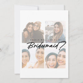 Bridesmaid-Vorschlag falten Foto Collage Flat Card
