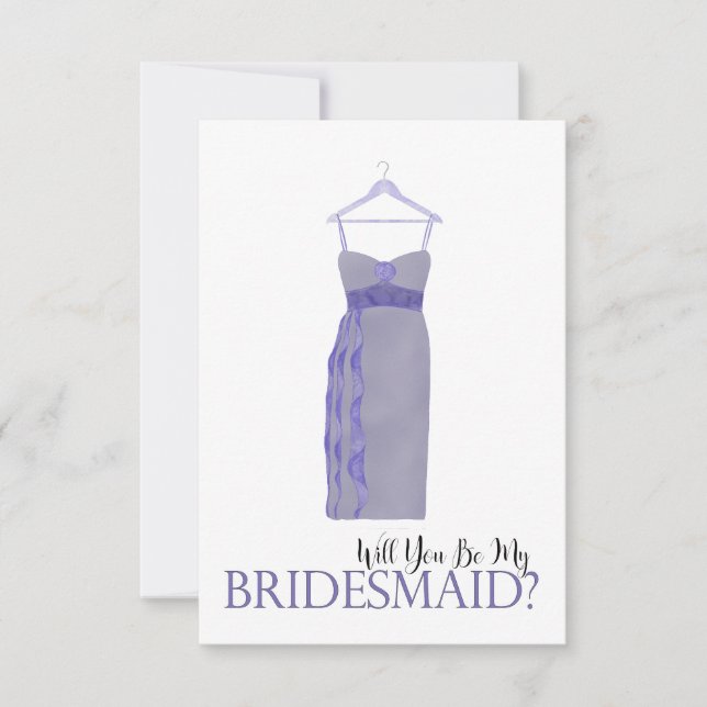 Bridesmaid-Vorschlag Farbkleid Einladung (Vorderseite)