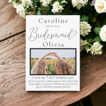 Bridesmaid-Vorschlag Foto FavoritenErinnerungen