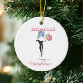 Bridesmaid Vorschlag Mode Blumenkreuz Custom Keramik Ornament