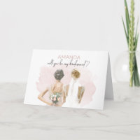 Bridesmaid-Vorschlag Pink-Aquarell-Individuelle Na