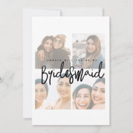 Bridesmaid-Vorschlag verblasste Foto-Collage Flach