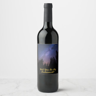 Bridesmaid Vorschlag Weinetikett - Starry Night
