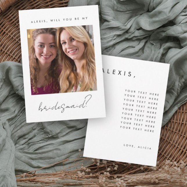 Bridesmaid-Vorschlagskarte Einladung (Von Creator hochgeladen)