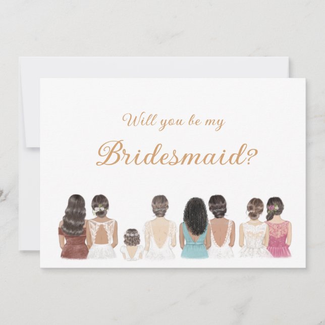 Bridesmaid-Vorschlagskarte Einladung (Vorderseite)