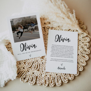 Bridesmaid-Vorschlagskarte mit Foto Einladung