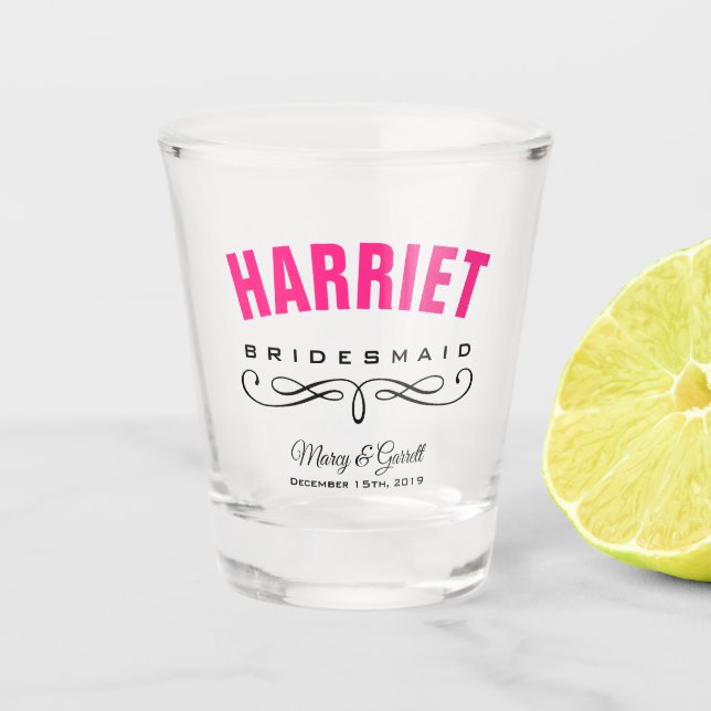 BRIDESMAID WEDD PARTY SHOT GLASS SCHNAPSGLAS (Vorderseite)