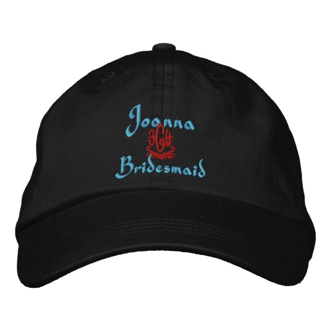 Bridesmaid Wedding Black Bestickte Kappe (Vorderseite)