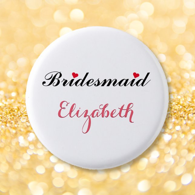 Bridesmaid Wedding Bridal Junggeselinnen-Abschied  Button (Bridesmaid Wedding Bridal Bachelorette Party White Button)