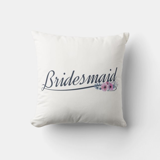 Bridesmaid Wedding Calligraphy | Kissen (Vorderseite)