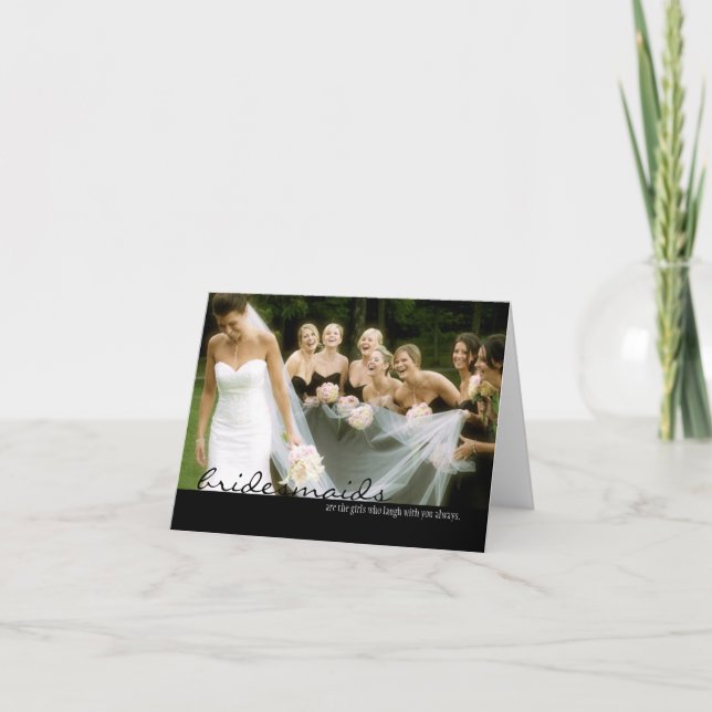 Bridesmaid Wedding Danke-Card Dankeskarte (Vorderseite)
