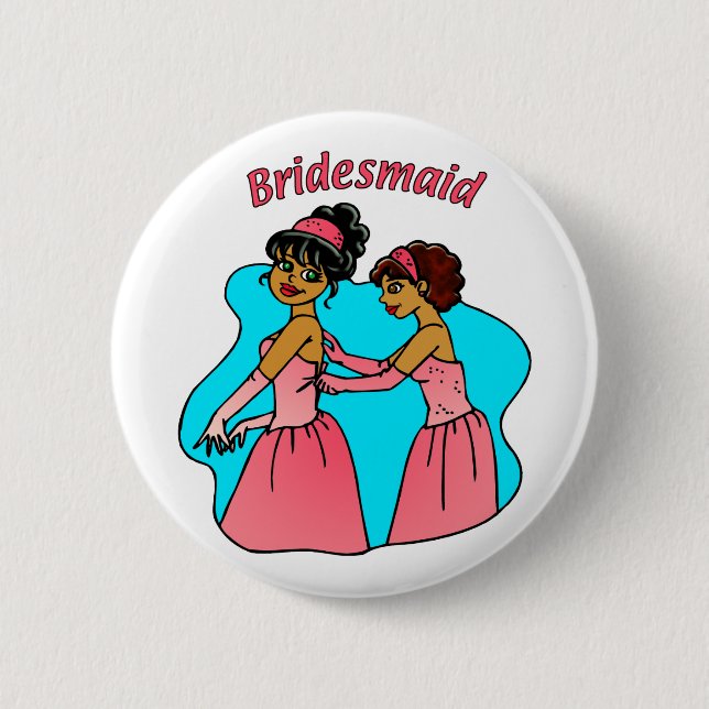 Bridesmaid Wedding ID Button (Vorderseite)