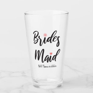 Bridesmaid Wedding Monogram Glas
