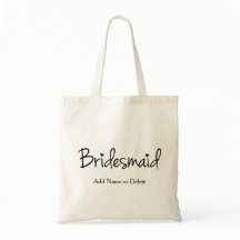 Bridesmaid Wedding Tote Budget Canvas Tote Bag