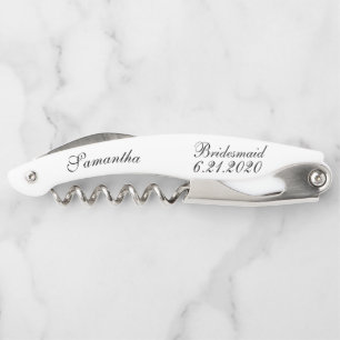 Bridesmaid White Black Wedding Corkschrauben Kellnermesser