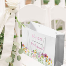 Bridesmaid-Wildblume danke Ihnen große Geschenktas