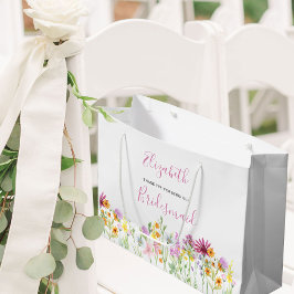 Bridesmaid-Wildblume danke Ihnen große Geschenktas Geschenktüte