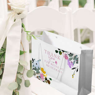 Bridesmaid Wildblume Lawn White Vielen Dank Große Geschenktüte