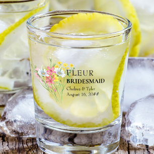Bridesmaid Wildblume Meadow Wedding Custom Schnapsglas