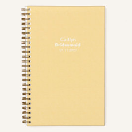 Bridesmaid Yellow Typographic Notebook Notizbuch