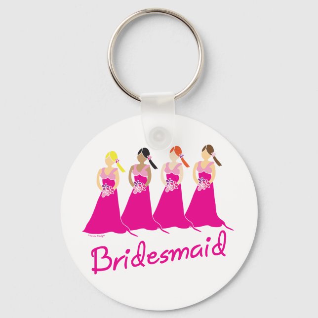 Bridesmaids favors pink gefühlt schlüsselanhänger (Vorderseite)