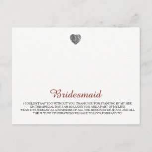 Bridesmaids Jewelry Template Postkarte