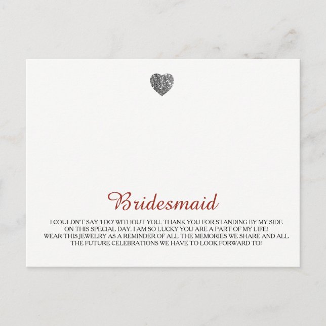 Bridesmaids Jewelry Template Postkarte (Vorderseite)