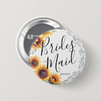 Bridesmaids Sunflower Florals Individuelle Name Ho