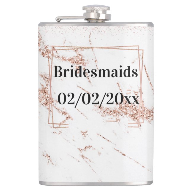 Bridesmaids Tumbler: Rose Gold Eleganz Flachmann (Vorderseite)