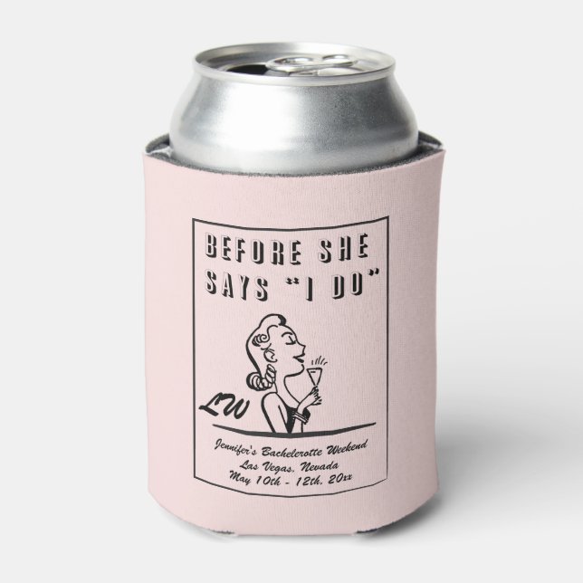 Bridesmaier Monogram - Junggeselinnen-Abschied Dosenkühler (Kanne Vorderseite)