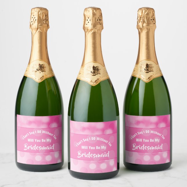 Bridesmaiervorschlag Bubbly Funkelnd Pink Niedlich (Flaschen)