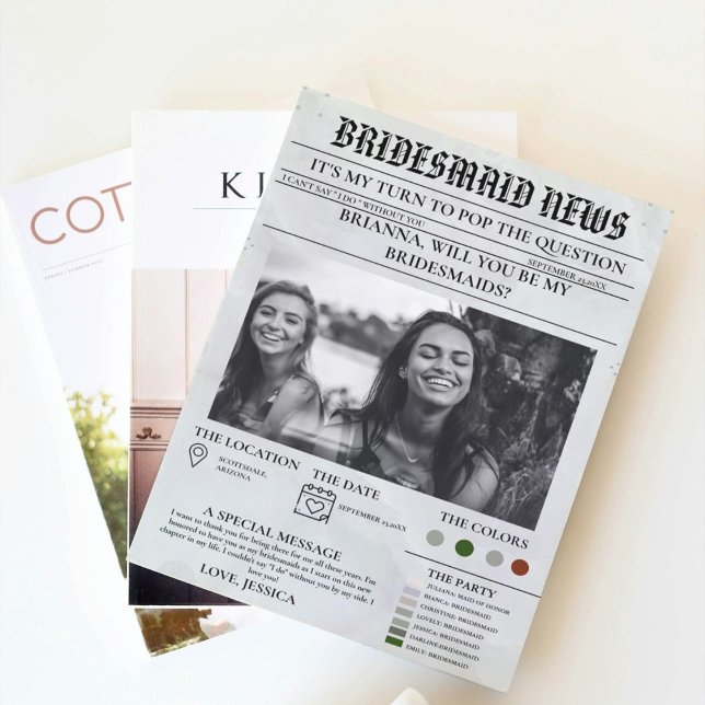 Bridesmais Vorschlag Zeitung+Informationskarte Bri Einladung (Von Creator hochgeladen)