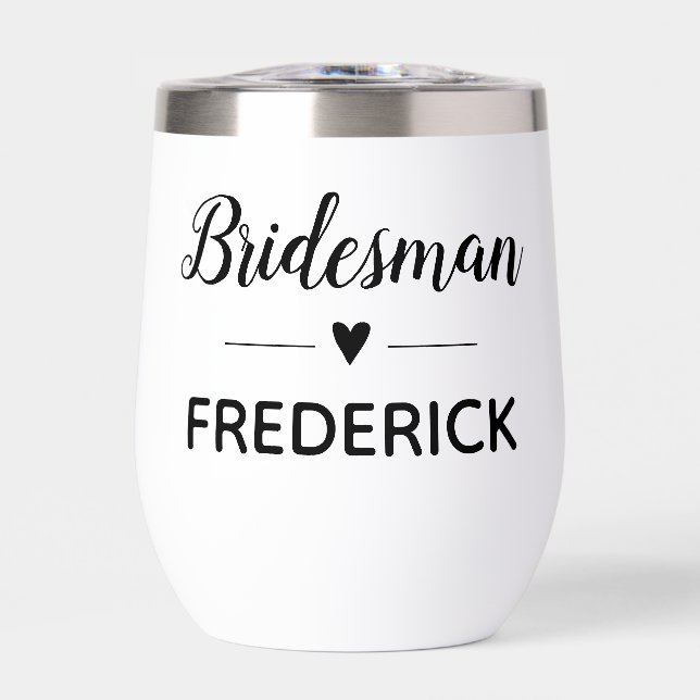 Bridesman Black Handwriting Script Wedding (Vorderseite)