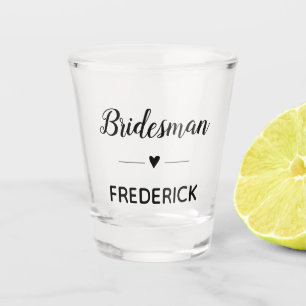 Bridesman Black Script Mit Monogramm Wedding Schnapsglas