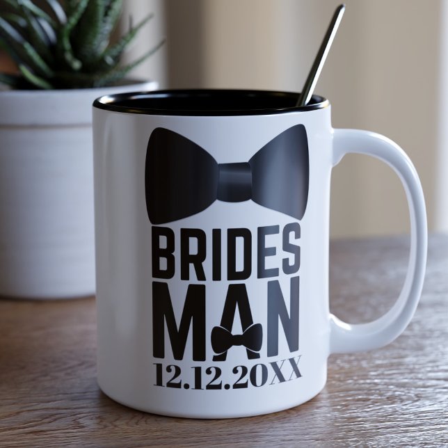 Bridesman Bow Krawatte Gastgeschenk Hochzeit Zweifarbige Tasse (Von Creator hochgeladen)