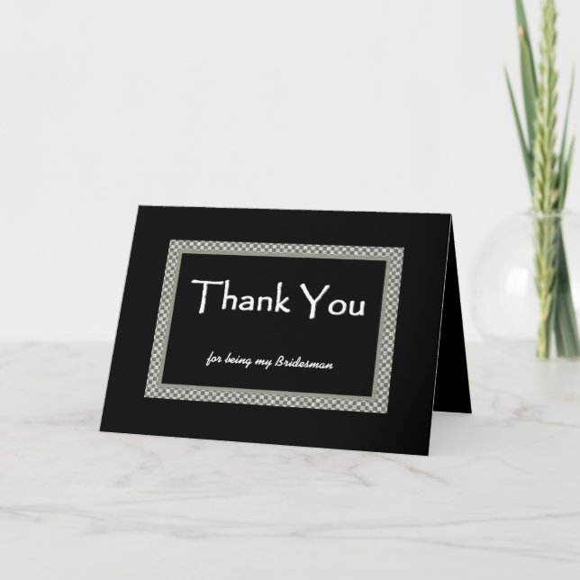 BRIDESMAN Checkerboard Wedding DANKE (Vorderseite)