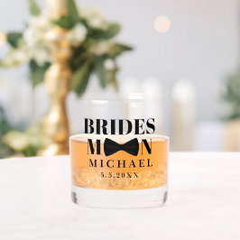 BRIDESMAN-Krawatte-Bogen-Hochzeit personalisiert Whiskyglas