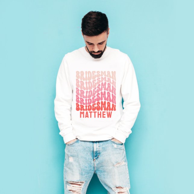 Bridesman Pink modern mädchenhaft Retro 60er Jahre T-Shirt (Von Creator hochgeladen)