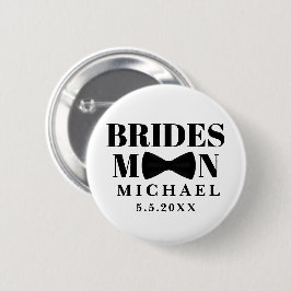 Bridesman Schwarze Krawatte Bogen Hochzeit persona Button