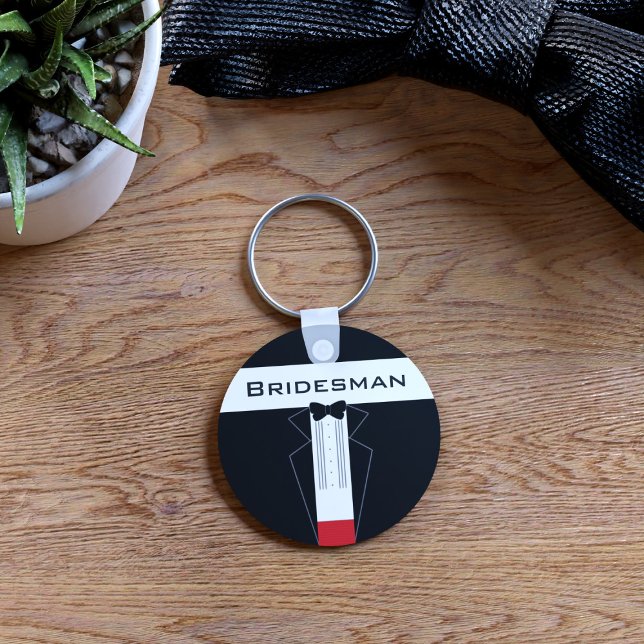 Bridesman Tuxedo Gastgeschenk Hochzeit Schlüsselan Schlüsselanhänger (Bridesman keychain! Check out the collection for more wedding favor ideas)