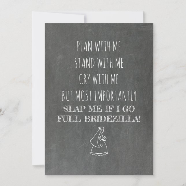 Bridezilla Funny Bridesmaid / Trauzeugin Einladung (Vorderseite)