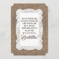 Bridezilla Funny Bridesmaid / Trauzeugin Rustikal