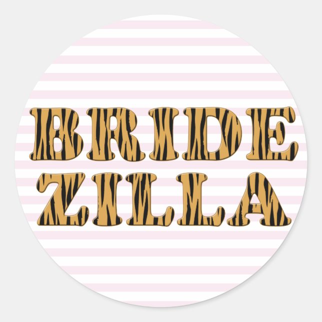 Bridezilla | Pink Stripes & Tigerprint Stickers (Vorderseite)