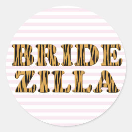 Bridezilla | Pink Stripes & Tigerprint Stickers